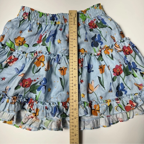 HILL HOUSE Home Of The Paz Skirt Light Blue Space Floral Size Small - Picture 7 of 8